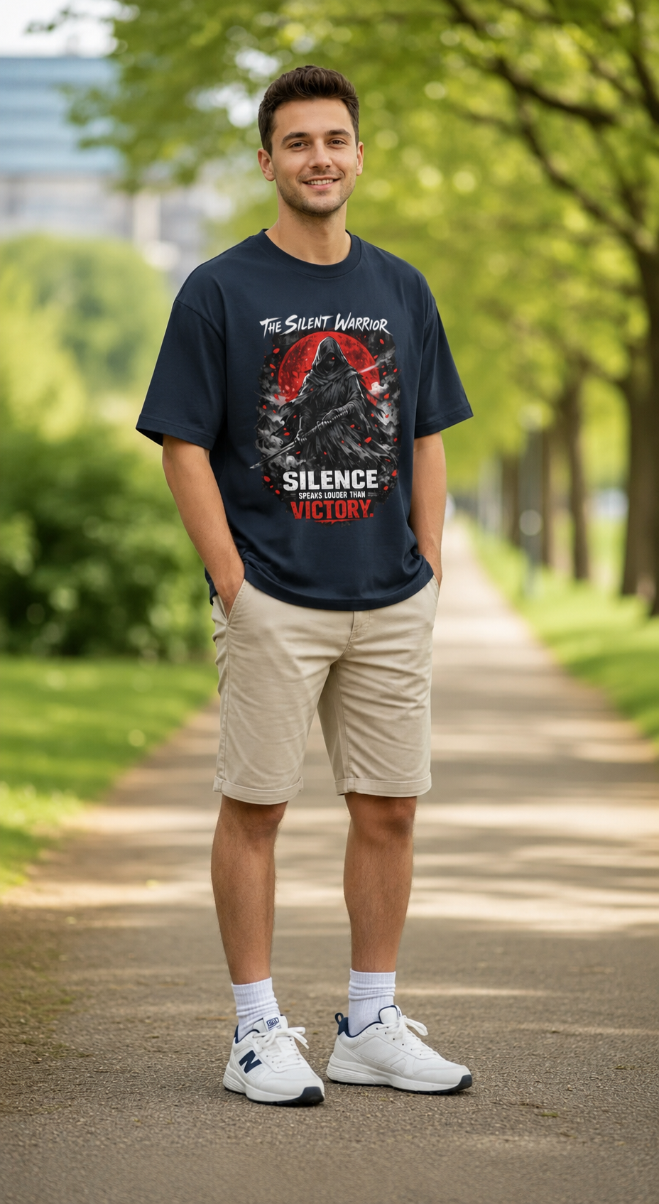 The Silent Warrior – Premium Anime-Inspired Oversized Unisex T-Shirt