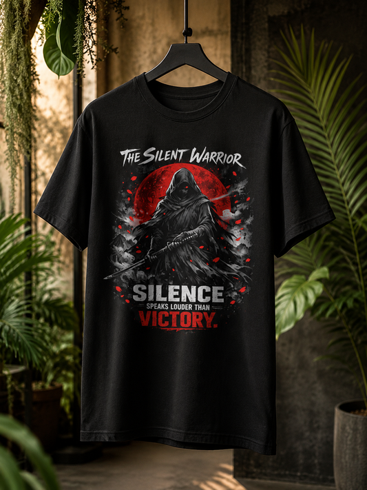The Silent Warrior – Premium Anime-Inspired Oversized Unisex T-Shirt
